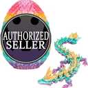 Mini 3D Printed Dragon Eggs with Dragon Inside, Articulated Crystal Dragons 3D Printed Animals Easter Egg Fillers, Easter Basket Stuffers Christmas Fidget Toys Gifts for Kids (12pcs-withoutkeychain)