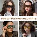 TJUTR Oversized Aviator Sunglasses for Women & Men, Retro Luxury Designer Sunglasses Big Shield Shades with UV Protection
