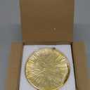 Ceramic Gold Candle Holders Set 2 Modern Pillar Candle Stand Candle plate Table Centerpiece Jewelry dish golden Tray riser display stand for Home,Dinning,Party,Wedding,Birthday,Anniversary Decorations