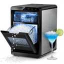 Antarctic Star Nugget Ice Maker Countertop - 44LB/Day, Self-Cleaning Portable Ice Machine with LED Display, 10-15 Minute Fast Ice Making for Home/Office/Bar (BLACK)