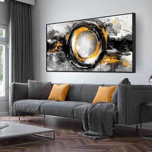 SIXTTART Modern Art Wall Decor for Living Room - Abstract Wall Art Bedroom - Large Wall Paintings With Black Frames Size 58x29