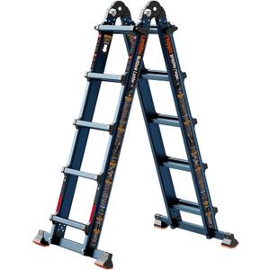LANBITOU Ladder, A Frame 5 Step Ladder Extension, 17 Ft Anti-Slip Multi Position Ladder, Storage Folding Ladder, 330 lbs Security Load Telescoping Aluminum Ladders for Stairs Home Indoor Outdoor Roof