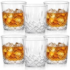 Yungyan 150 Pcs 10 oz Plastic Clear Whiskey Glasses, Clear