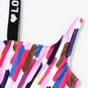 PATPAT Girls One Piece Swimsuits Floral Tropical Bathing Suit Cutout Swimwear Beachwear (3T, Coloredstripes)