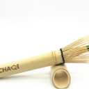 Home Soul Long Handle Bamboo Matcha Whisk Chasen For Mug/Cups (Golden)