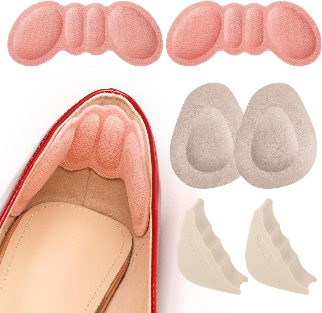 Metatarsal Pads for Women, High Heel Comfort Pads Anti Slip, Invisible Design for Too Big Shoe Slip Heel Grips Liners Pads for Loose Shoe Ball of Foot Cushions, Heel Inserts