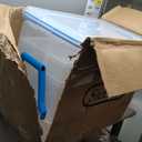 Sterilite 120 Qt Wheeled Gasket Box, Stackable Storage Bin with Latching Lid, Handle and Tight Seal, Plastic Container with Clear Base and Lid, 3-Pack