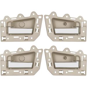 4pcs Interior Door Handle Front/Rear Left and Right Side Beige Chrome Compatible with 2005-2011 Jeep Grand Cherokee Replaces 1EH131D5AA 1EH121D1AA 5HR371D1AJ 5HR381D1AJ