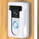 QIBOX Adhesive Video Doorbell Mount Compatible for Ring/Blink Wireless Video Doorbell,No Drill Camera Mount Bracket Cover Holder Corner Kit Accessories (Not Block Doorbell Sensor) (White)