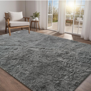 Wegital Soft Rugs Living Room Bedroom Rug For Living Room Bedroom Kids Room Fluffy Rugs (Grey, 160x230cm) 62.99" x 90.55"