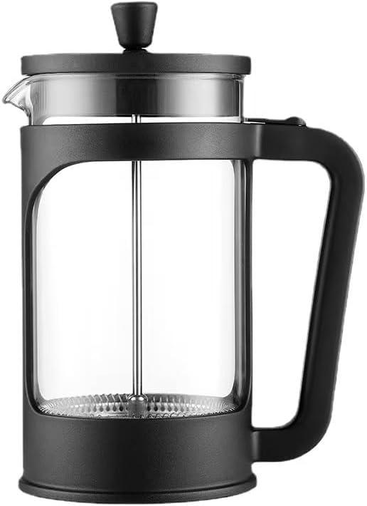 French press, borosilicate glass French press coffee maker, 3 layer stainless steel tea press,34oz large french press, suitable for home, office, kitchen, travel, fashion black