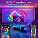 AILBTON 120Ft Neon Rope Lights,Flexible Led Rope Lights Control with App/Remote,Multiple Modes RopeLights,IP65 Outdoor RGB Led Neon Lights NonWater Resistant,Music Sync Gaming Led NeonLight Strip