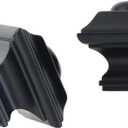 Ivilon Square Finials for Curtain Rods of 1 and 1-1/8 Inch Diameter Color Black