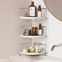 3-Tier Bathroom Counter Organizer, Plastic Bathroom Organizer, Tool-Less Installation Makeup Vanity Tray, Bathroom Organizer Countertop Skincare Perfume Organizers (Chrome)