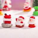 6 Pcs Mini Christmas Figurines Resin Mini Santa Claus Different Shapes 3D Figurines Ornaments for Home School Office Table Decoration Christmas Holiday Party Supplies (Styl3)