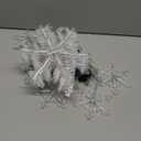 Christmas Snowflake Lights,6.5ft 144LED Window Icicle Lights with 12 Drops,8 Modes Timer Connectable Curtain Light Plug in for Bedroom,Eaves,Wedding,Indoor Outdoor Xmas Decor,Warm White