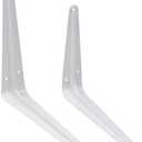 24 PCS Shelf Brackets 10*8inches,White Iron Metal Floating Shelf BracketWall Mount Corner Brace for Wood Boards