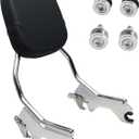 YHMOTO Detachable Sissy Bar Upright Backrest With Docking Hardware Kit Fit For Harley Softail FLDE FLHC FLHCS FLSL FXBB and FXST models 2018-2024 (Chrome)