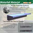 LONGRUN Waterfall Spillway, APP Control Multi-Color LED Light Outdoor Pool Fountain, Acrylic Water Spillway Koi Pond Waterfalls Fountains Kit for Garden Patio Swimming Pool Decoration-23.6"