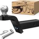 Nilight Fusion Trailer Hitch Mount w/Welded 2 Inch Trailer Ball & Hitch Pin, Fits 2 Inch Receiver, 7500 lbs 2" Rise