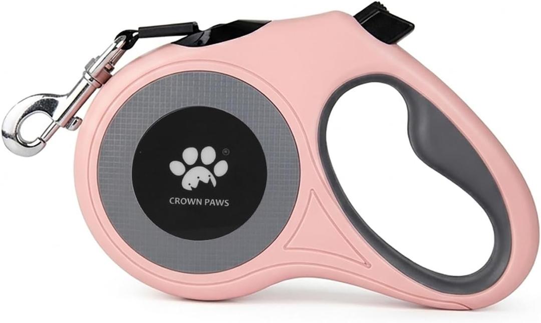 16 ft Retractable Dog Leash for Extra Large Dogs up to 130 lbs, Tangle-Free Nylon Tape, Pink Dan24 XL