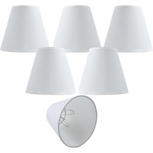 Small Lamp Shade Chandelier Shades Set of 6Fabric Lampshade for Wall Lamp Chandelier Shades Small Table Lamps For Cutting Edge Bulbs, Clip-on Fitter Lampshade 3" X 6" X 5"