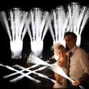 Redants 100Pcs White LED Fiber Optic Wands, 14in Glow Light Sticks | Light Up Wands Ideal for Wedding, Music Festival, Halloween, New Year Party, Bar DJ, Party Favor Supplies
