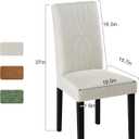 VECELO Upholstered Dining Chairs Set of 2, Modern Fabric and Solid Wood Legs & High Back for Kitchen/Living Room- Beige
