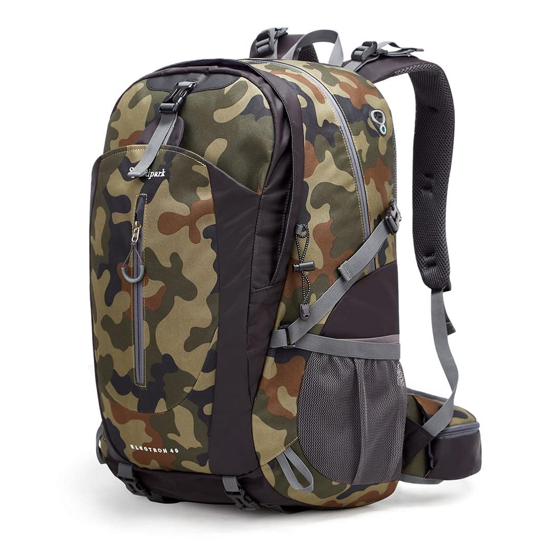 SPEEDPARK Hiking Backpack 40L Waterproof Hiking Daypack with Rain Cover, Outdoor Trekking Travel Backpacks for Men Women