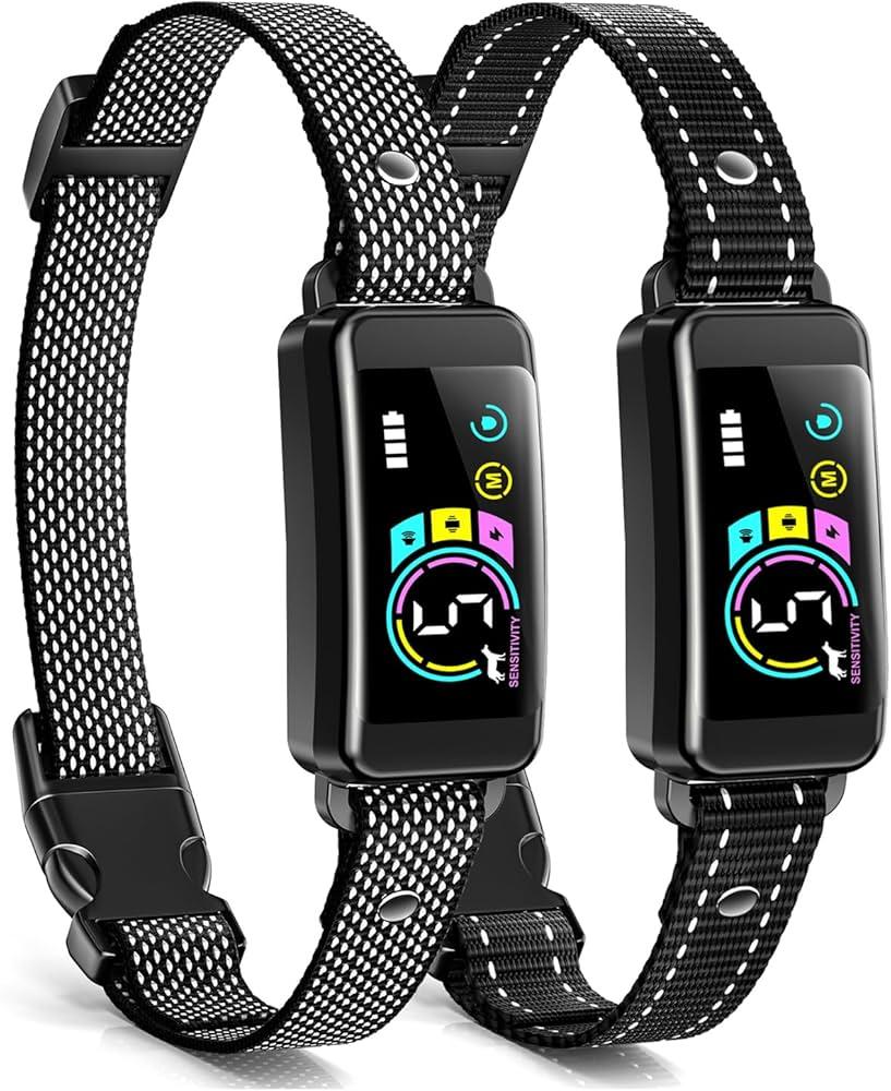 Dog Bark Collar for Large Medium Small Dogs, Rechargeable Smart Bark Collar, Anti Barking Training Collar with 5 Adjustable Sensitivity Beep Vibration (Black), Pack Of 1 