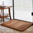 Cambridge Casual Superior Indonesian Teak Non-Slip Wood Bath Shower Mat, Natural Brown, 30" x 24"