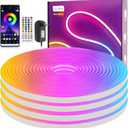 Led Neon Rope Light 32.8Ft RGB Neon Strip Lights App Control, Remote Control, Music Syncing, Outdoor IP65 Waterproof Led Strip Lights Flexible DIY Design for Bedroom, Gaming, Party Decoration