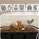10 x 3 Gal Large Laundry Hamper with 3 Pull-Out & Removable Sorter Bags, Freestanding Clothes Basket Organizer for Clothing or Toys in Bathroom and Living Room, Rustic Brown and Black