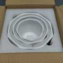 Octagon Ceramic Plant Pots - Indoor White Flower Planter Set with Drainage Holes, 6.7/5.5/4.7 Inch, Modern Decorative Planter Outdoor for Succulents Snakes and Herb