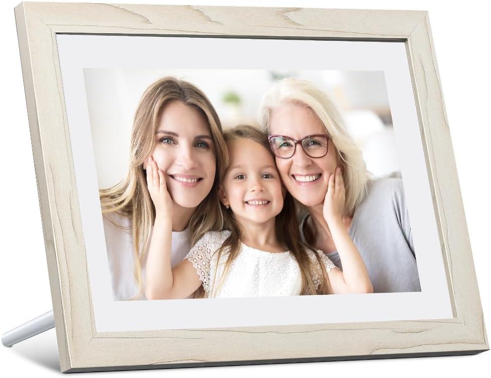 Dragon Touch Digital Picture Frame WiFi 10 inch IPS Touch Screen Digital Photo Frame Display, 32GB Storage, Auto-Rotate, Share Photos via App, Email, Cloud, Classic 10 White, XKS0001-WT-US2 (White)