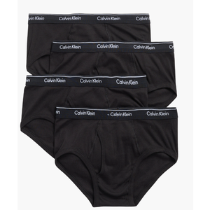 Calvin Klein Men's Classic Fit Cotton Briefs, 4 Pack Black M
