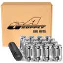 GAsupply 12x1.5 Spline Lug Nuts Fit for Polaris Ranger XP 900/1000, General/XP1000, RZR S 900, Pioneer 500, 700, 1000 Aftermarket Wheels, Acorn Tuner ATV Lug Nuts 1.38" Tall Cone Seat, 16PCS+ 1 Key