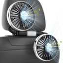 USB Car Fan for Backseat: Dual Rearseat Fans for Kids Separated Controlled Heads Rotatable Cooling 3 Speeds DC 5V/2A Auto Cooler for Honda Civic Ford Toyota Wranger Sahara Grand Cherokee