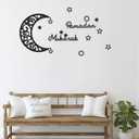 Yalikop 15 Pcs Ramadan Wall Decor Wooden Ramadan Mubarak Sign Moon Star Wall Art Decorations for Home Eid Islam Muslim Party Accessories(Black)
