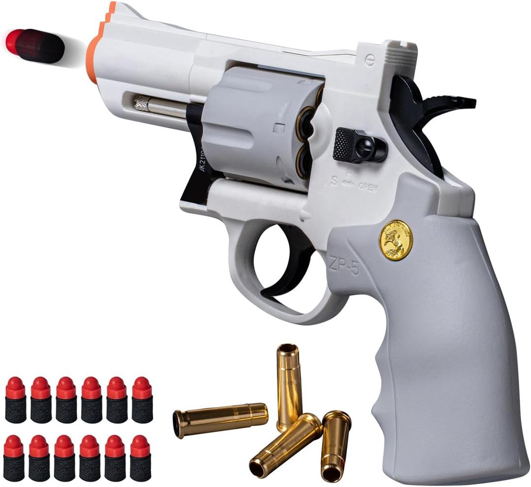 Revolver Toy, Can Fire Soft Foam Refill Bullets,Water Gel Beads, Digital Shooting Targets with Foam Dart Toy Shooting Blaster, Shooting Toys for Children Kid Boys Girls, Compatible