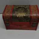 ELLDOO Vintage Treasure Chest, Pirate Keepsakes Box for Kids Gifts, Wooden Storage Box for Decorative Jewelry Pearl Trinkets, Large