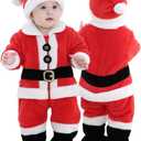 OLLULL Baby Santa Costumes Unisex Infant Dress Up Clothing Christmas Romper (6-12 Months/Height 26"-29")