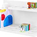 PHOENANCEE Floating Shelves for Little Tikes Story Dream Machine,Wall Shelf for Little Tikes Projector Books Audio Play Character Storage Tray Organizer for Toddlers and Kids Girls Boys,Pine(White) (2 Tier)