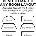 Aluminum Flexible Ceiling Curtain Track 3ft-16.4ft / 5m Bendable Wall/Ceiling Mount Rail, Smooth Glide System for Bay Windows, RVs, Room Dividers, Showers Easy Install & Custom Fit