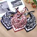 AWAYTR Women Triangle Head Scarf 3Pcs Tie Back Hair Bandanas for Women with Metal Studs - Head Coverings Cute Headscarf (Paisley - Black + Blue + Red)