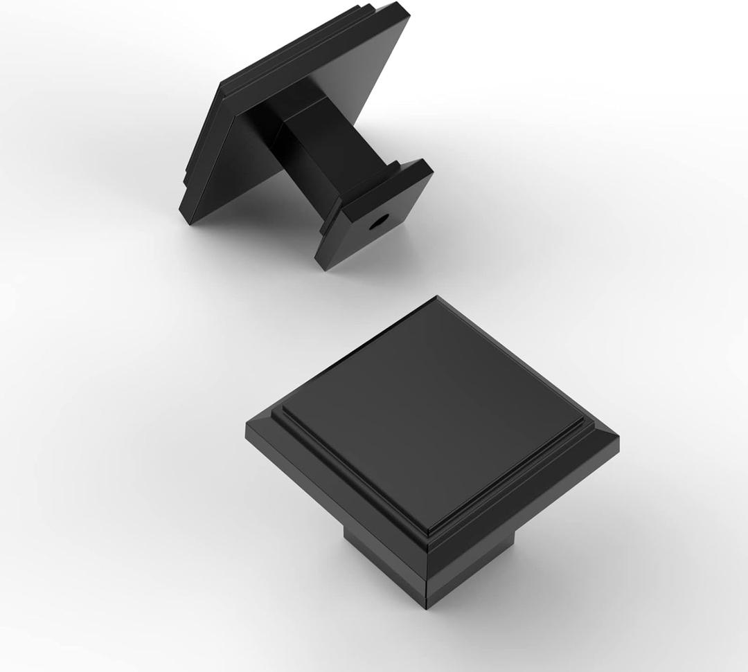 Amerdeco 10 Pack 1.3 Inch(32MM) Cabinet Knobs, Matte Black for Dresser & Bathroom Cabinets ZH0001MBK