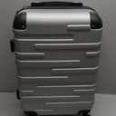 Coolife Luggage Suitcase Carry-on Hardside Travel Luggage TSA Lock Spinner Telescopic Handle (sliver)