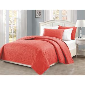 Mk Collection Over Size Diamond Bedspread Bed Cover Embossed Solid New #Diamond (Coral, King/California King)