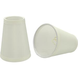 Aspen Creative 32661-2 Small Hardback Empire Shape Chandelier Set (2 Pack), Transitional Design, 4" Bottom Width (2 1/2" x 4" x 5") Clip ON LAMP Shade, White/Faux Silk Fabric