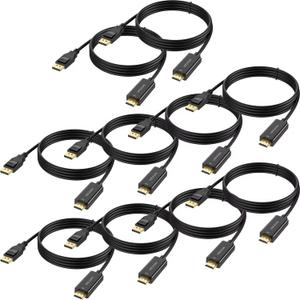DisplayPort to HDMI Cable 4K 10-Pack, 3 FT 4K DP to HDMI HDTV Cables Uni-Directional Display Port to HDMI Cord Compatible for TV, Dell, Monitor, Projector, Desktop, AMD, Lenovo, HP, ThinkPad and More (Black)